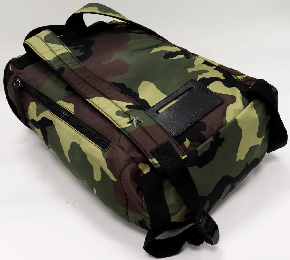 Givenchy Nylon Backpack Khaki Camouflage BJ05062096 in Pristine Condition