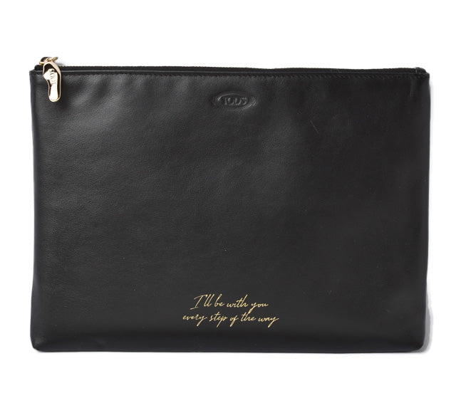 Tod's Soft Leather Clutch Bag Black