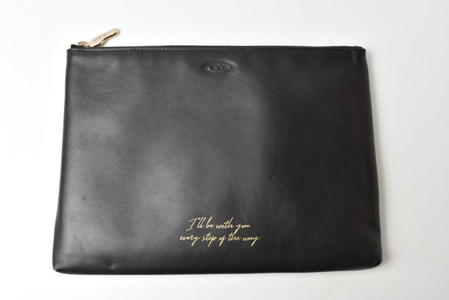 Tod's Soft Leather Clutch Bag Black in Pristine Condition