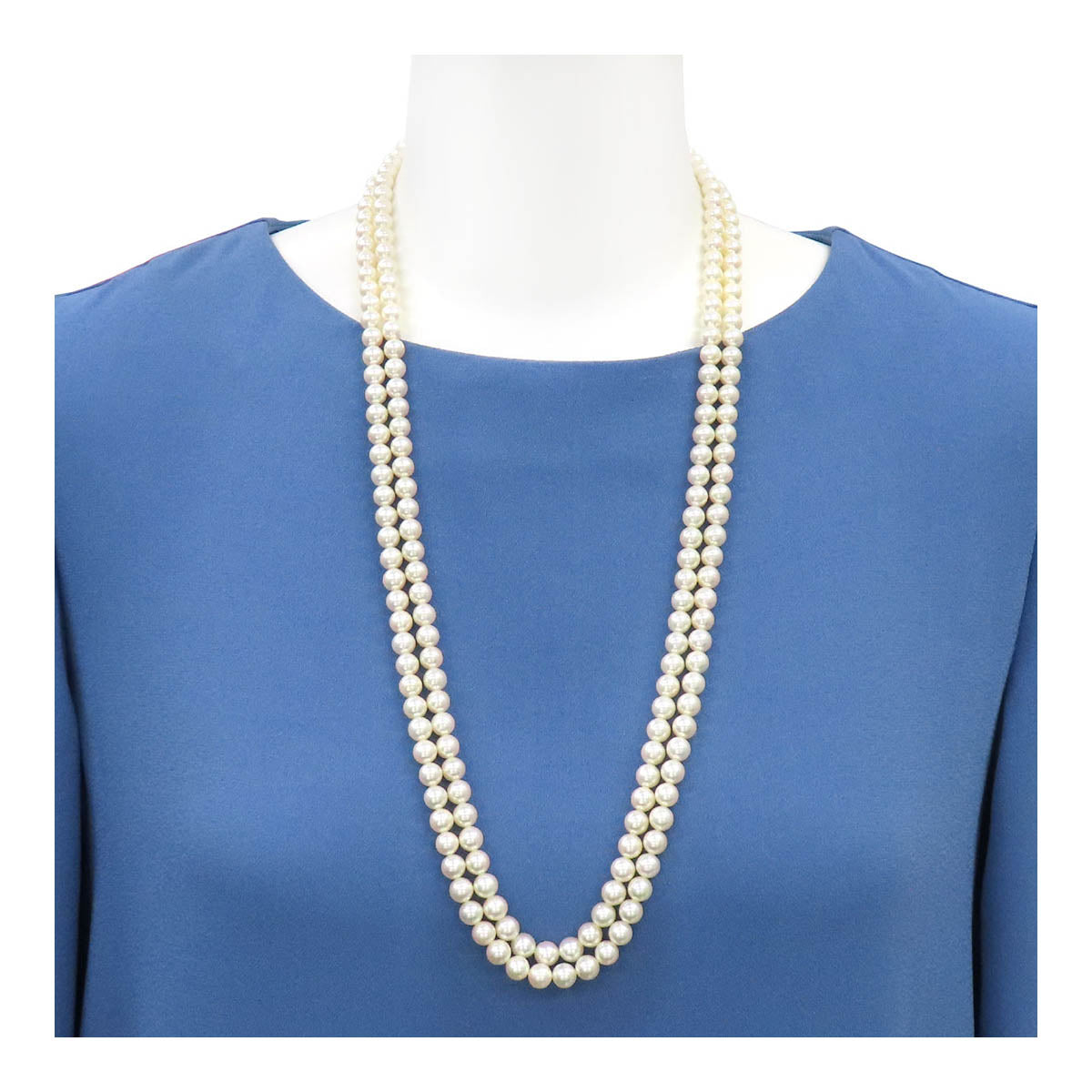 Mikimoto K14WG Pearl Diamond Sapphire Necklace