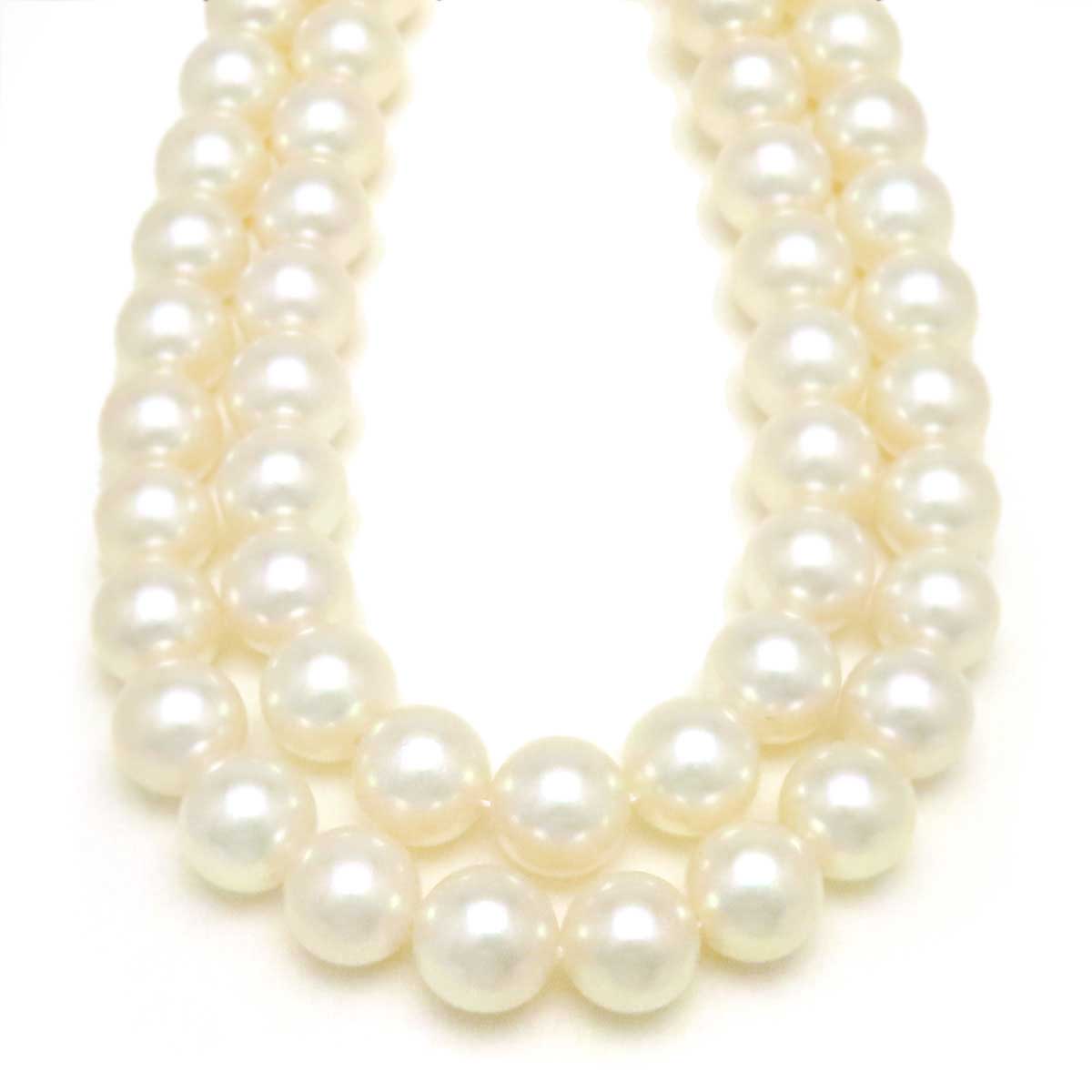 Mikimoto K14WG Pearl Diamond Sapphire Necklace