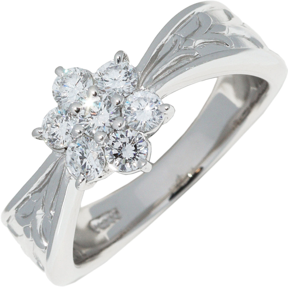 Pt900 Diamond Ring 0.55ct Size 12.5