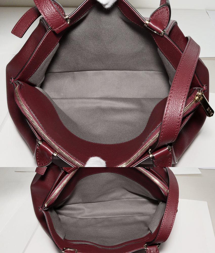 Cartier C de Cartier SM Calf Leather 2-Way Handbag Bordeaux in Pristine Condition