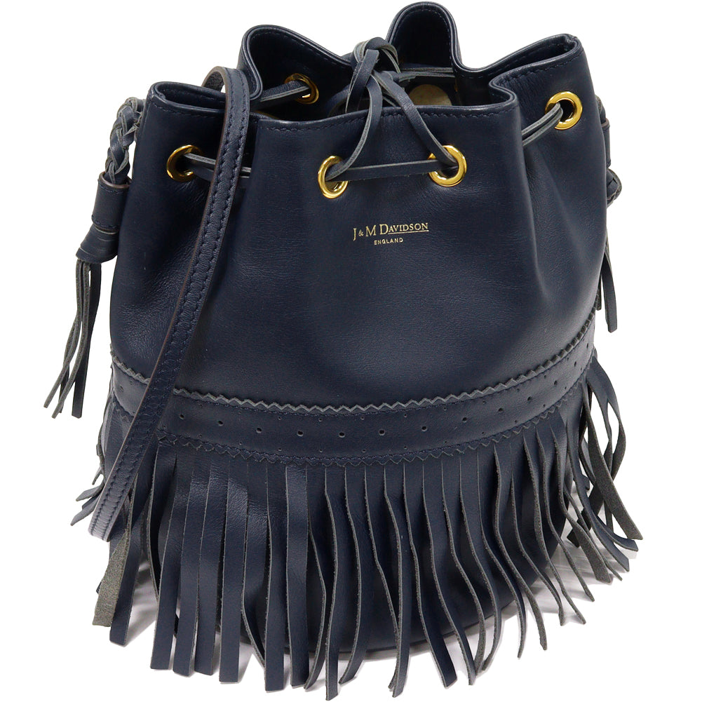 J&M Davidson Drawstring Shoulder Bag Navy 2WAY