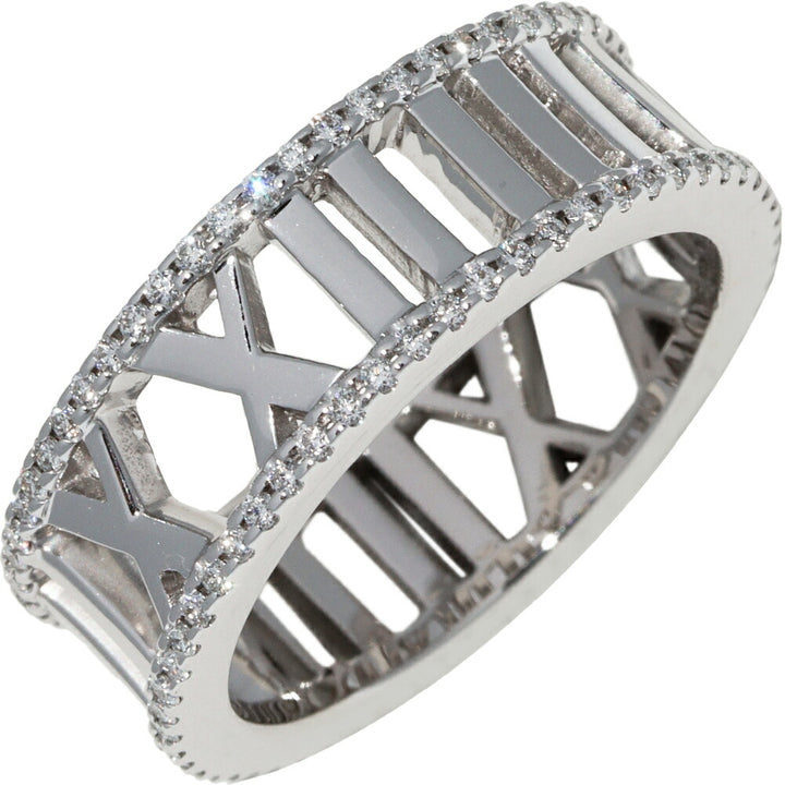 Tiffany & Co K18WG Diamond Open Atlas Ring