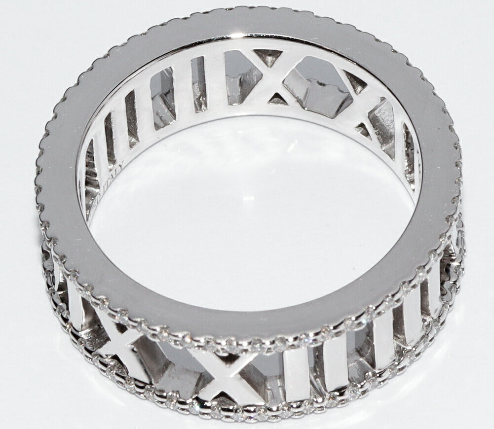 Tiffany & Co K18WG Diamond Open Atlas Ring