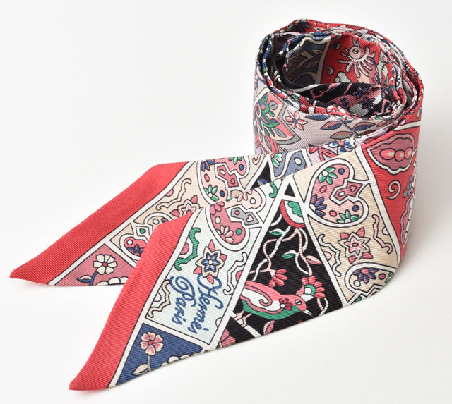 Hermes Silk Twilly Scarf Paisley Motif