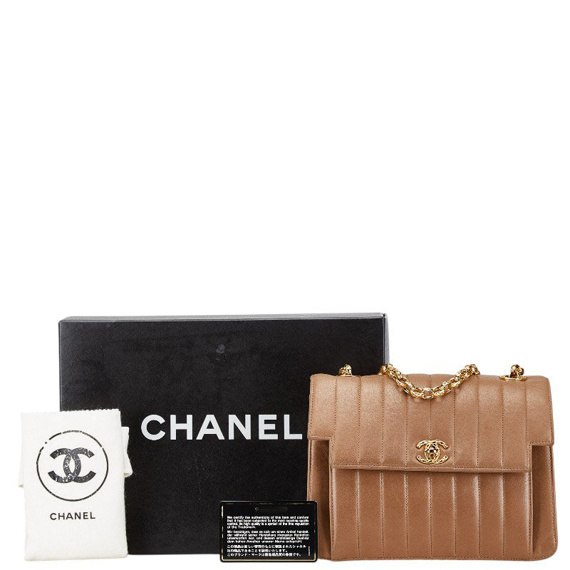 Chanel Mademoiselle Chain Shoulder Bag Brown