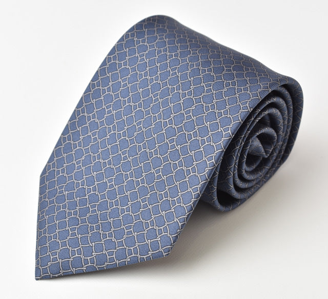 Hermes 100% Silk Tie Blue 8cm in Pristine Condition