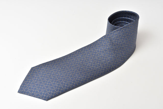 Hermes 100% Silk Tie Blue 8cm in Pristine Condition