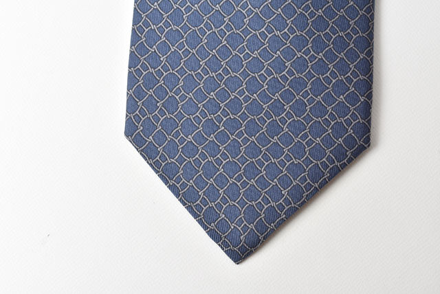 Hermes 100% Silk Tie Blue 8cm in Pristine Condition