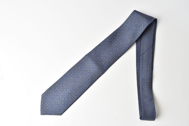 Hermes 100% Silk Tie Blue 8cm in Pristine Condition