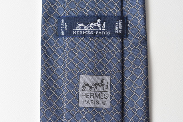 Hermes 100% Silk Tie Blue 8cm in Pristine Condition