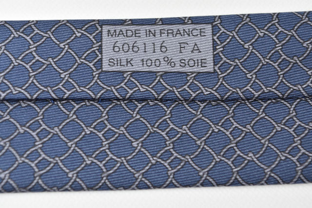 Hermes 100% Silk Tie Blue 8cm in Pristine Condition