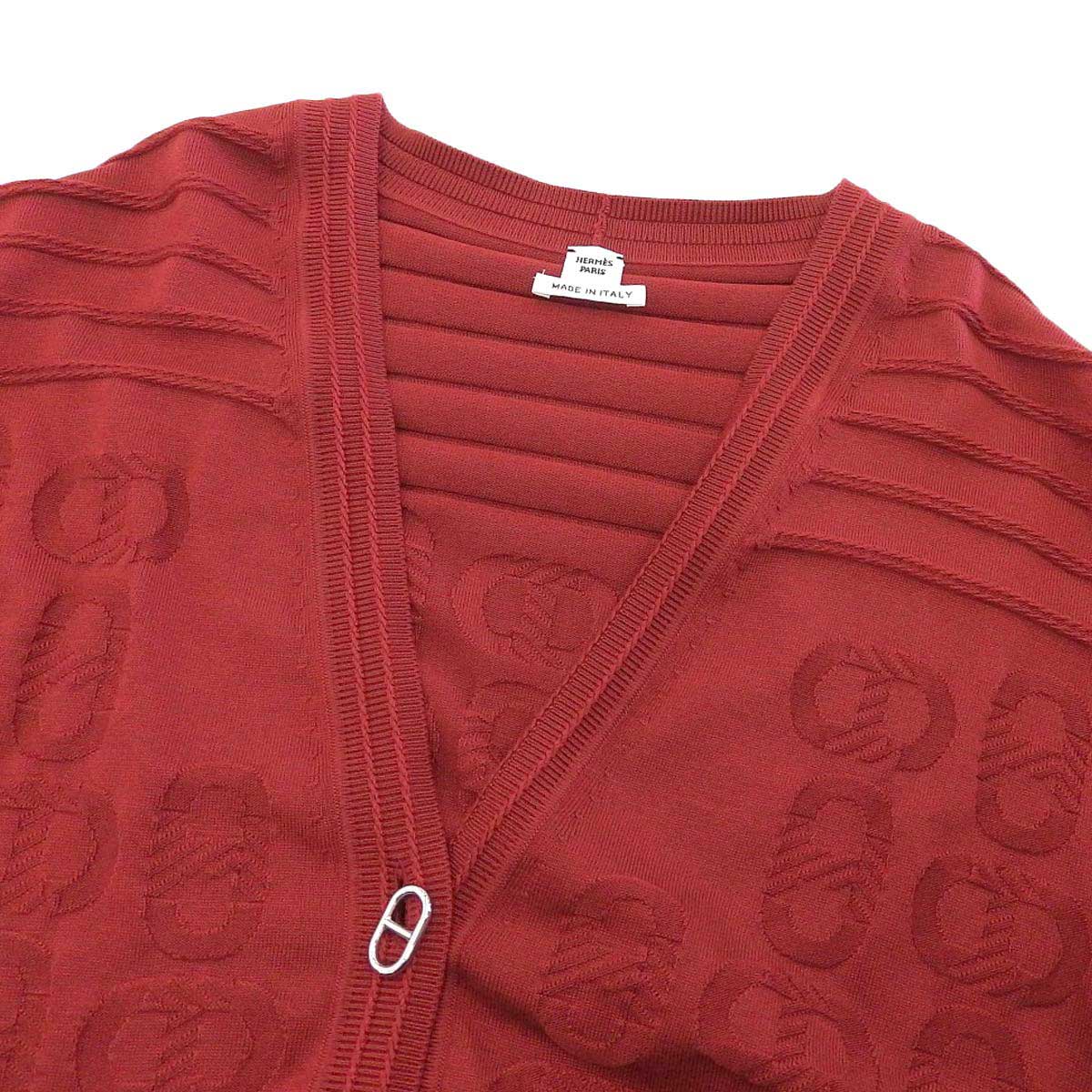 Hermes Red Knit Cardigan