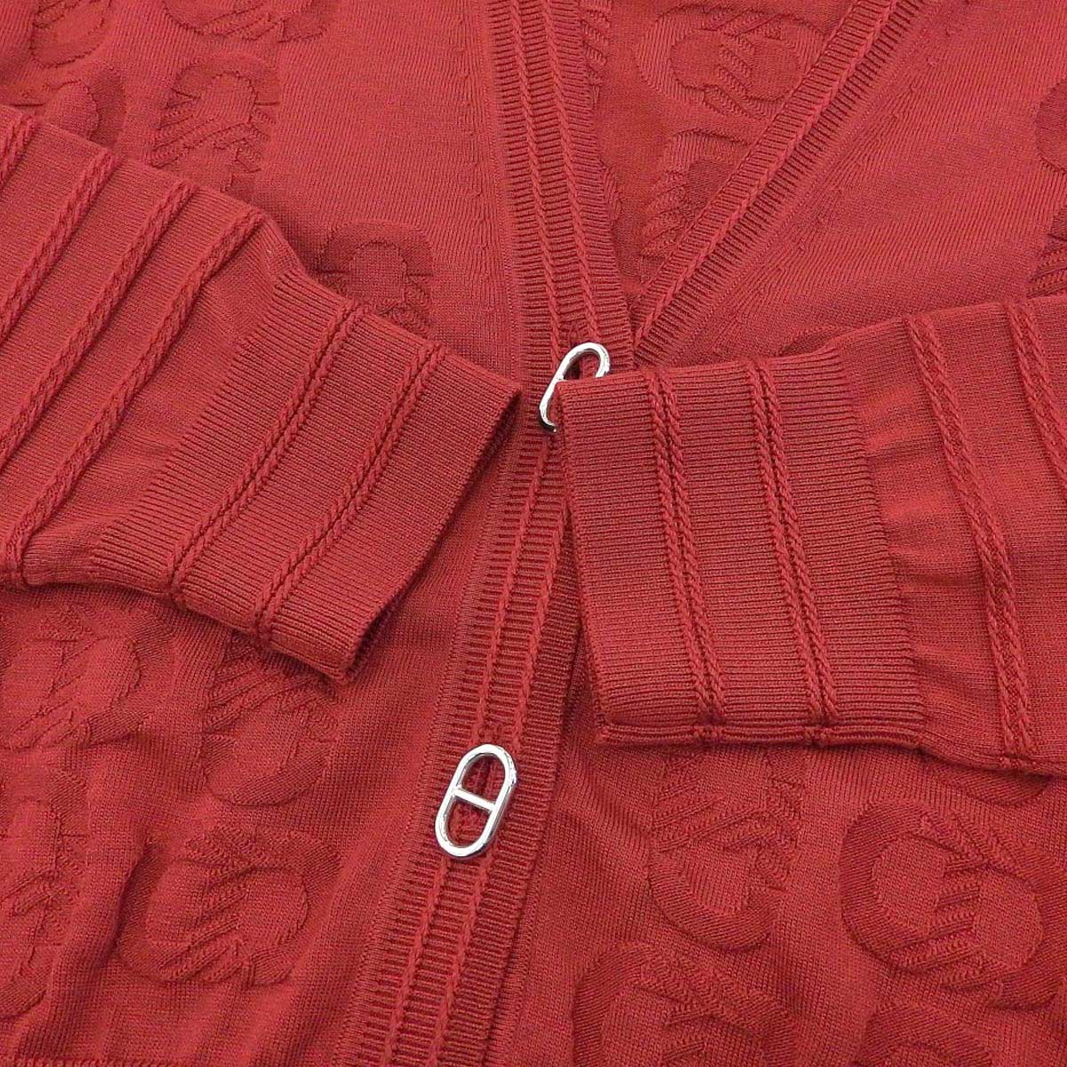 Hermes Red Knit Cardigan