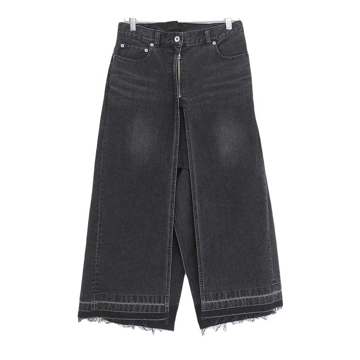 Docking Denim Long Skirt Black