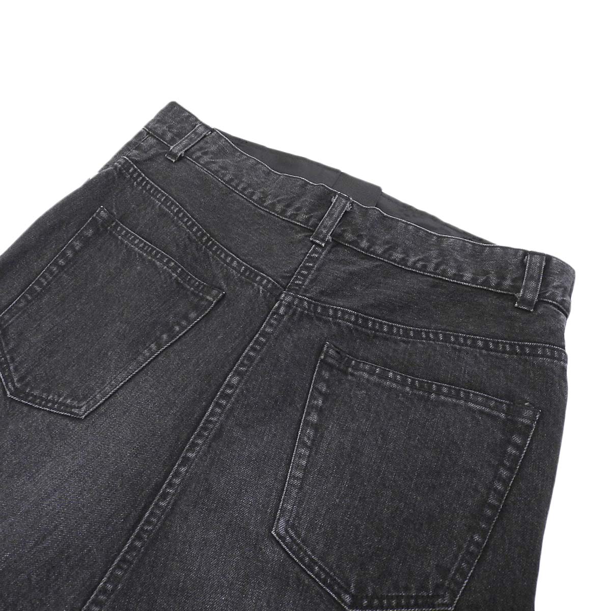 Docking Denim Long Skirt Black