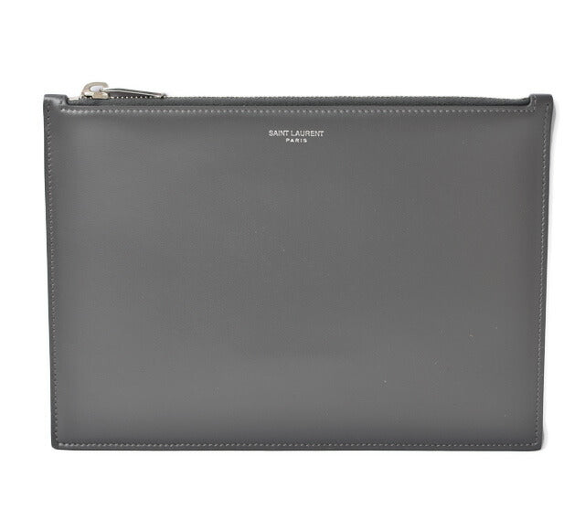 Saint Laurent Flap Clutch Bag Grey