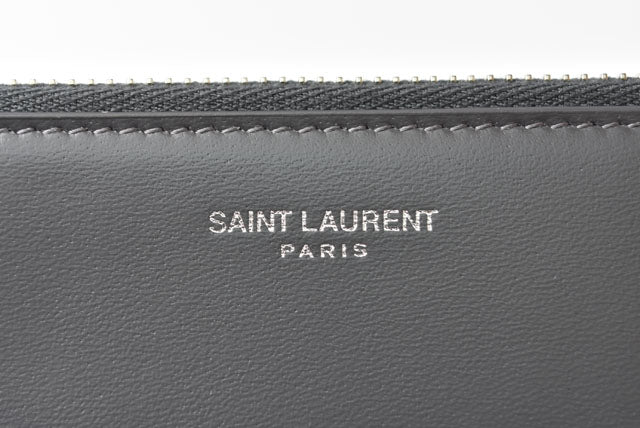 Saint Laurent Flap Clutch Bag Grey in Pristine Condition