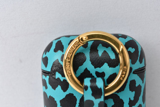 Yves Saint Laurent Leopard AirPods Case with Keyring