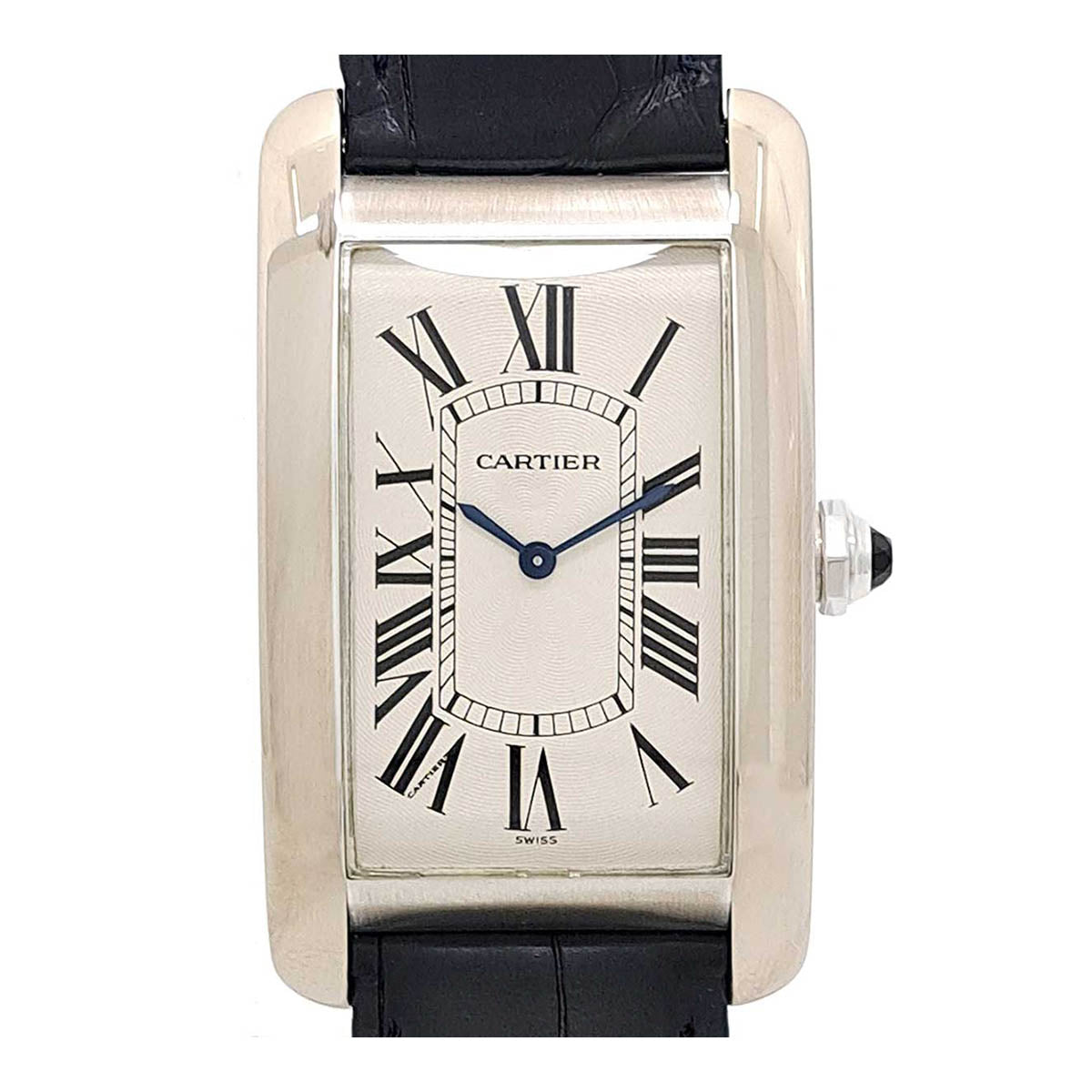 Cartier White Gold Leather Manual Watch W2601356