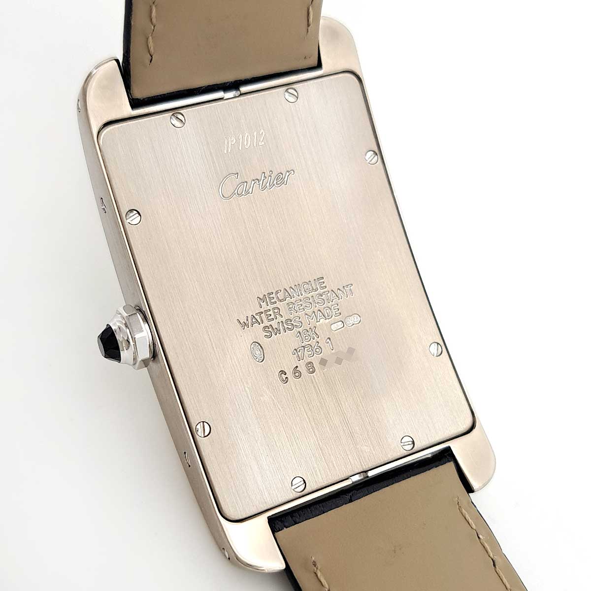 Cartier White Gold Leather Manual Watch W2601356