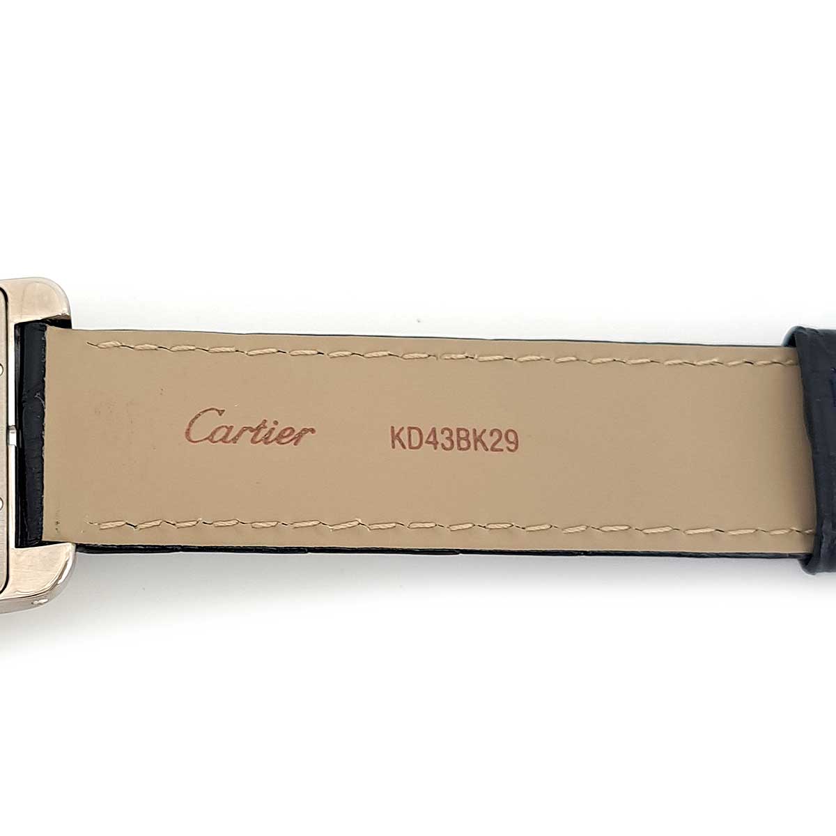 Cartier White Gold Leather Manual Watch W2601356