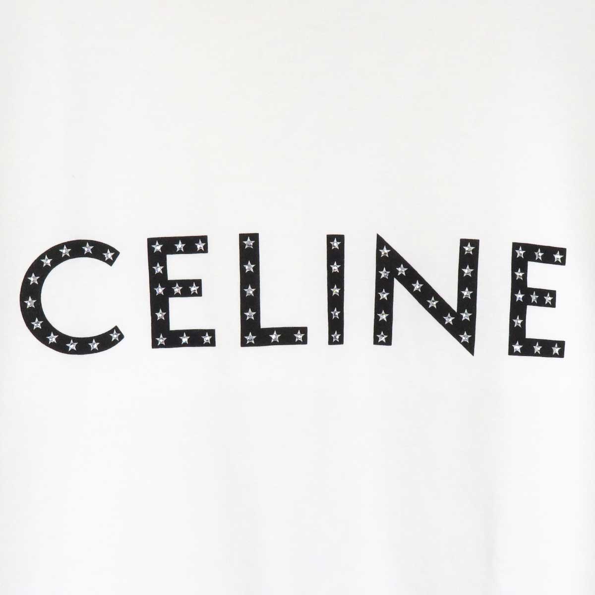 Celine Rhinestone Logo T-Shirt 2X47F671Q