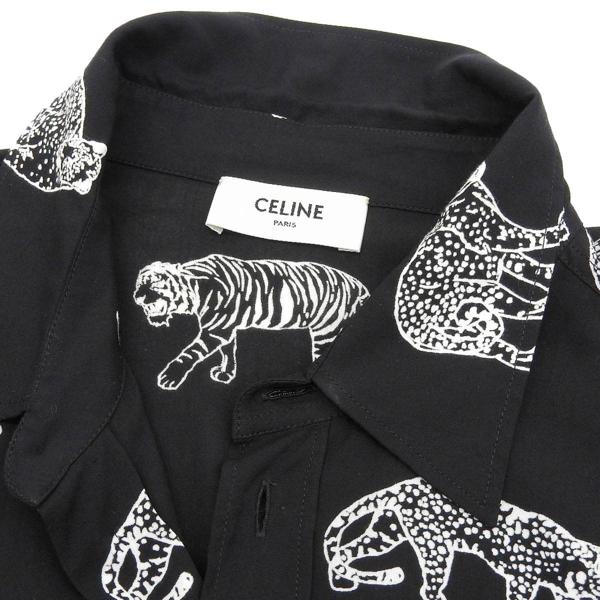 Celine Rayon Long Sleeve Loose Shirt Black