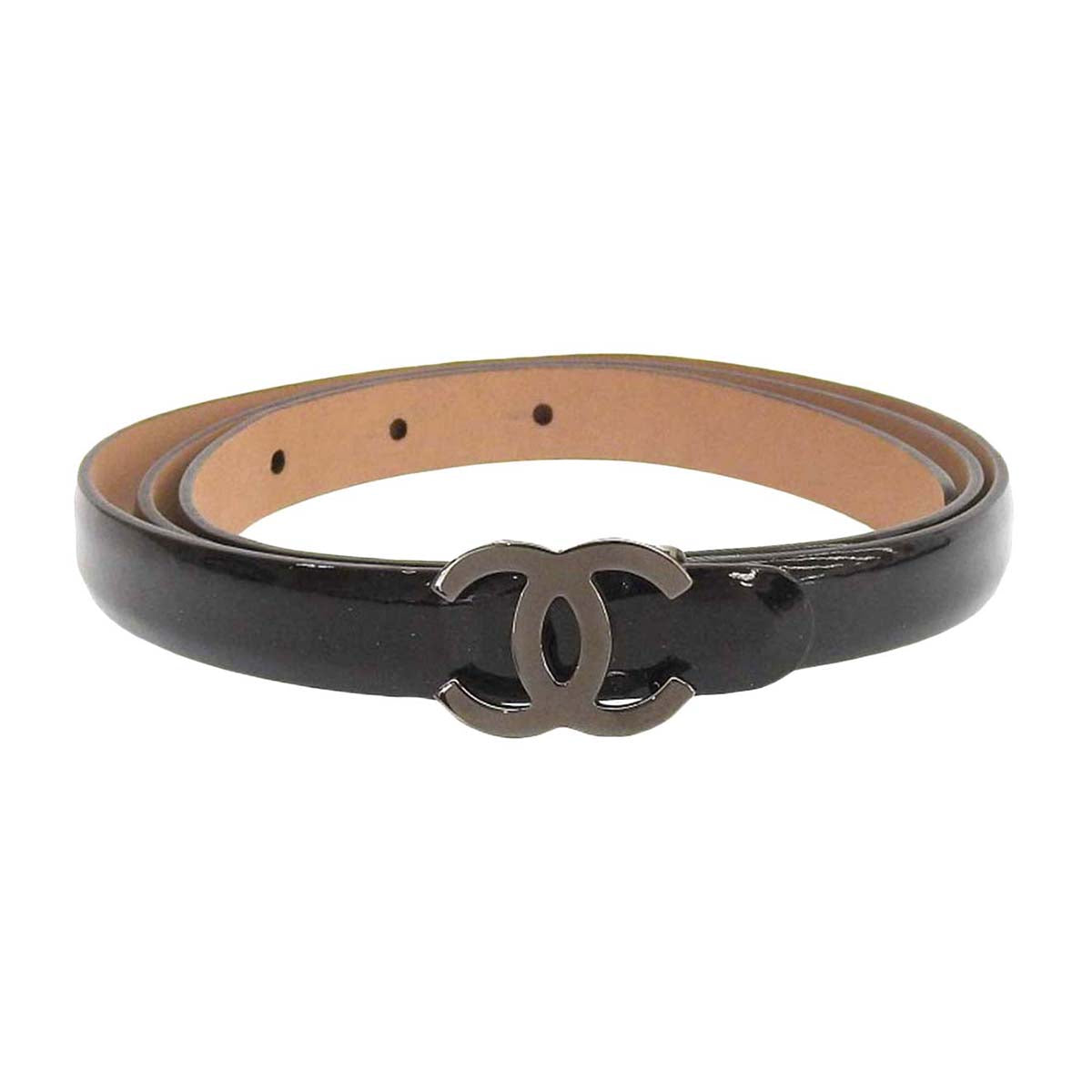 Chanel Patent Leather Belt Black