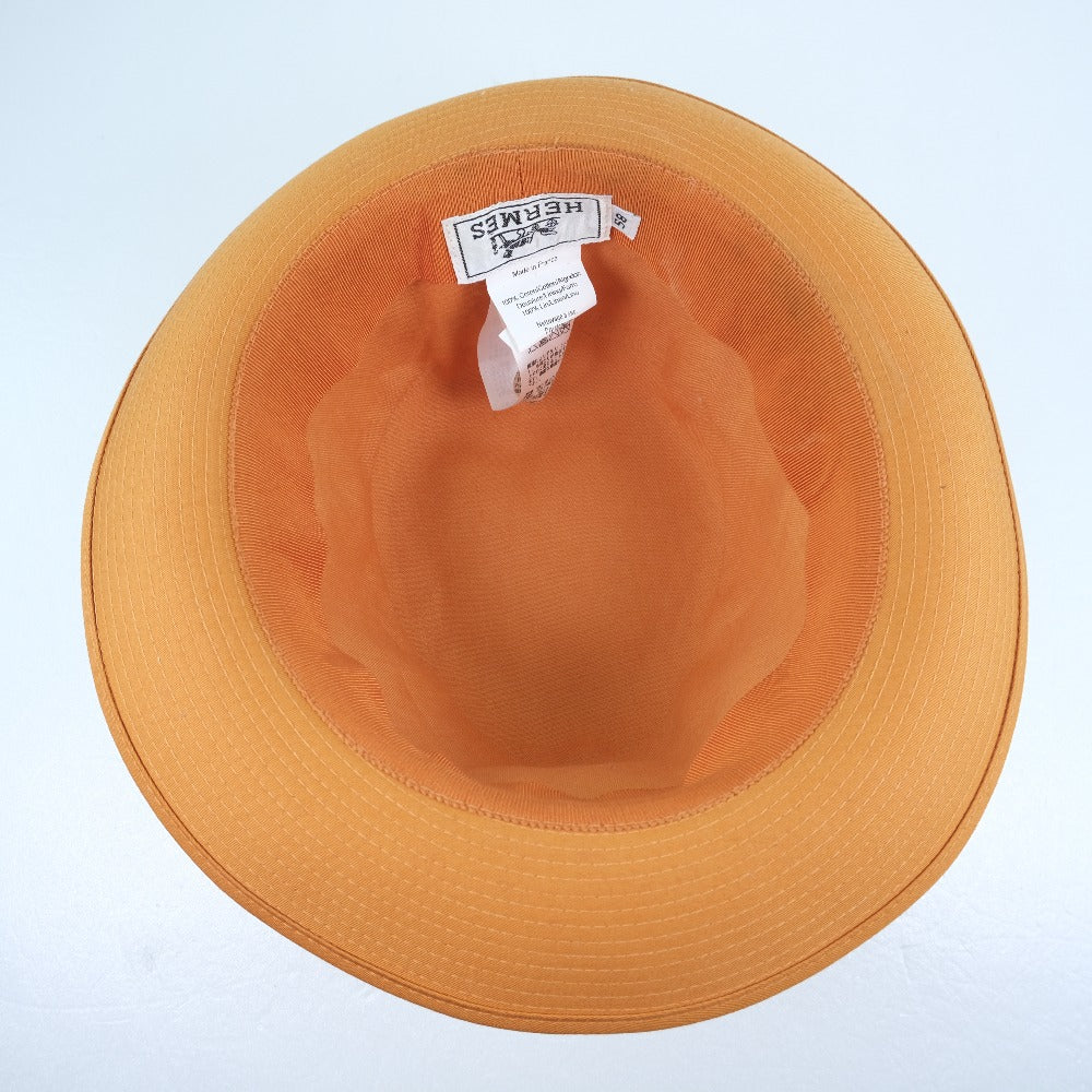 Hermes Cotton Linen Orange Unisex Hat