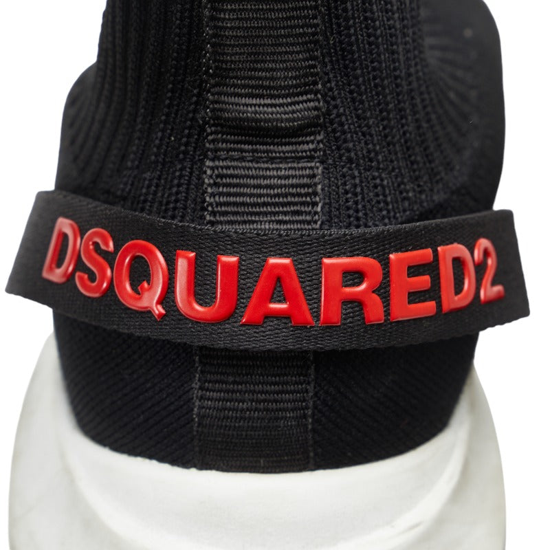 Dsquared2 Logo Canvas Mesh Sneakers Black in Very Good Condition