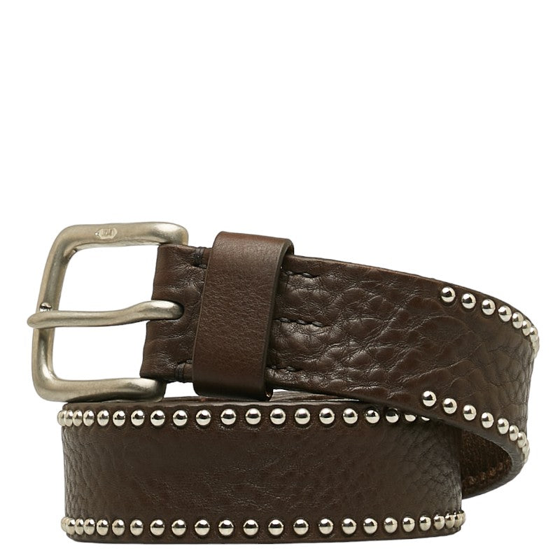 J&M Davidson Studded Leather Belt Brown in Very Good Condition