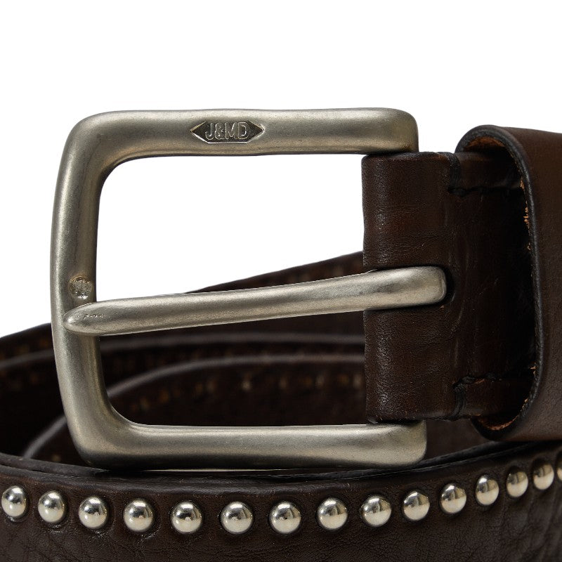 J&M Davidson Studded Leather Belt Brown in Very Good Condition