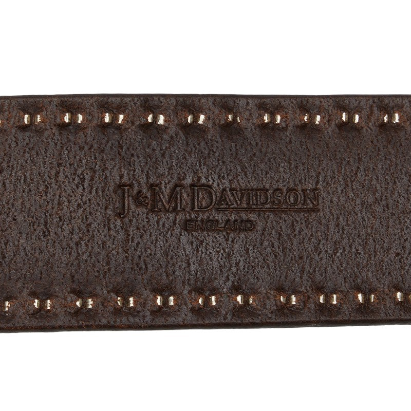 J&M Davidson Studded Leather Belt Brown in Very Good Condition