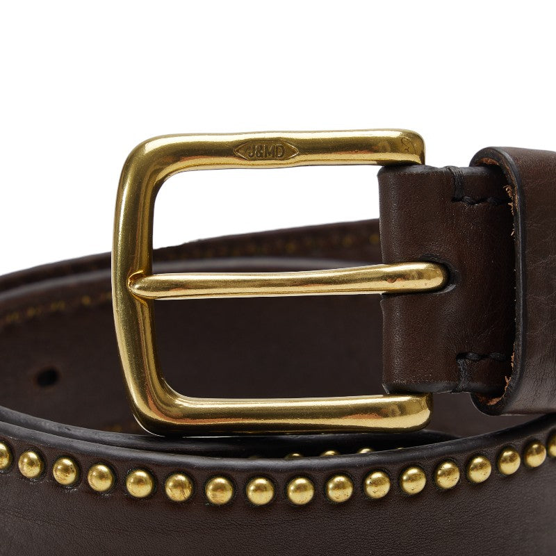 J&M Davidson Studded Leather Belt Brown in Very Good Condition