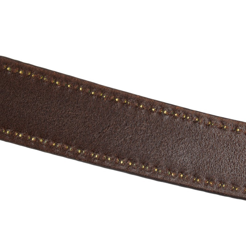 J&M Davidson Studded Leather Belt Brown in Very Good Condition