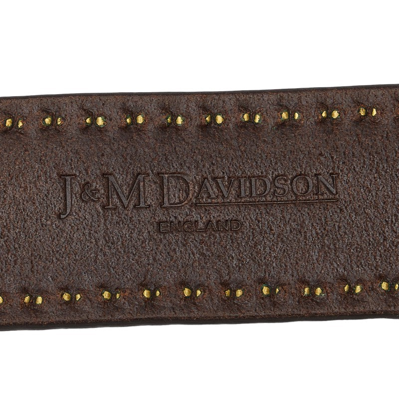 J&M Davidson Studded Leather Belt Brown Gold in Very Good Condition