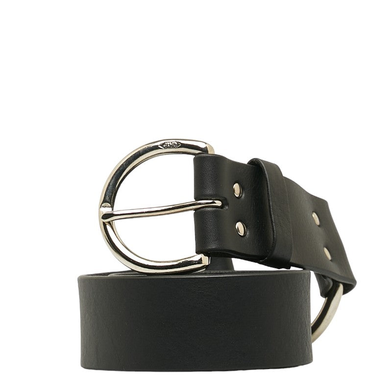 J&M Davidson Leather Ring Belt Black