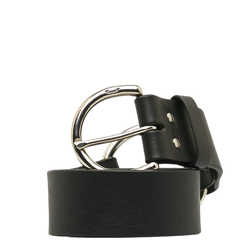 J&M Davidson Leather Ring Belt Black