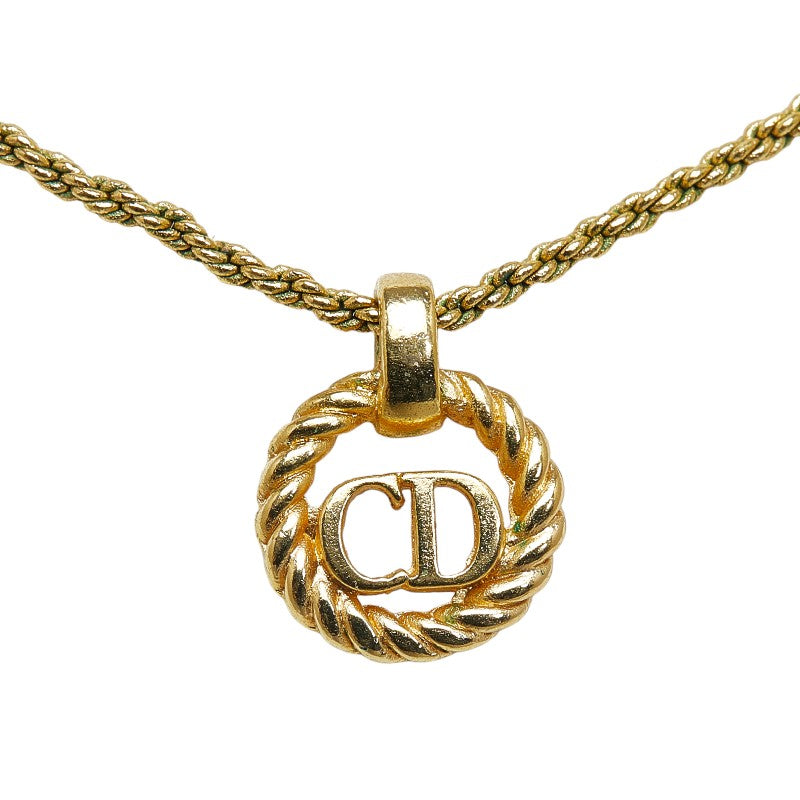 Dior Gold Plated Necklace with CD Logo (Used) for Ladies