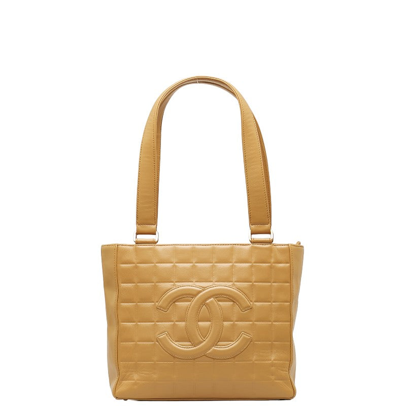 Chanel Leather Chocobar Deco Coco Mark Tote Bag