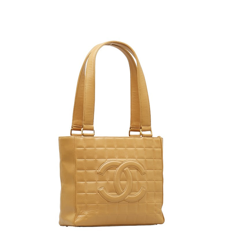 Chanel Leather Chocobar Deco Coco Mark Tote Bag in Good Condition