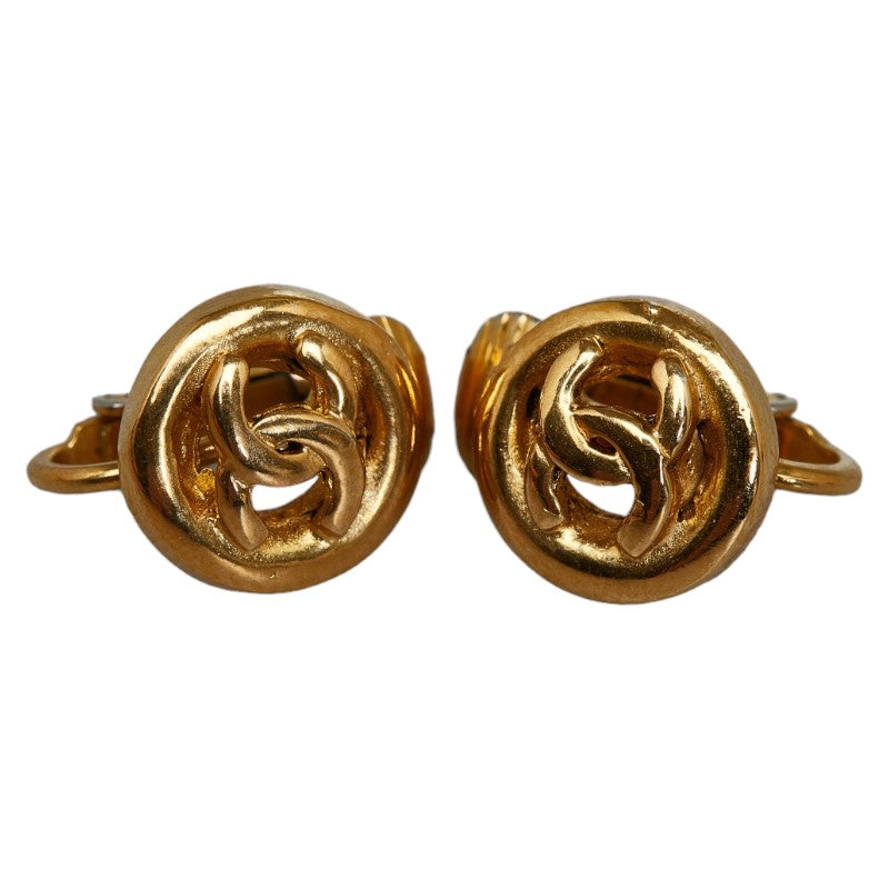 Chanel Coco Mark Gold Plated Earrings