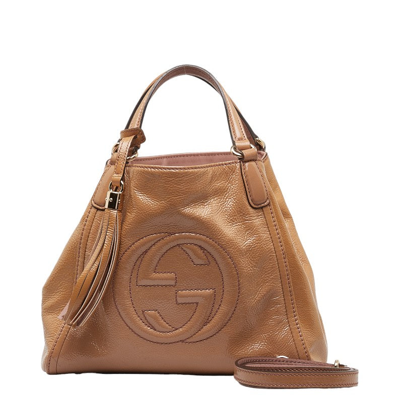 Gucci Interlocking G Tassel Handbag Leather Shoulder Bag 336751 in Good condition