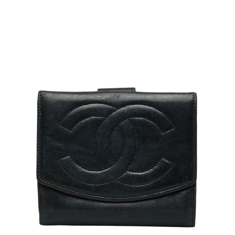 Chanel Decacoco Double Hook Bifold Wallet Leather Short Wallet 4366719 in Good condition