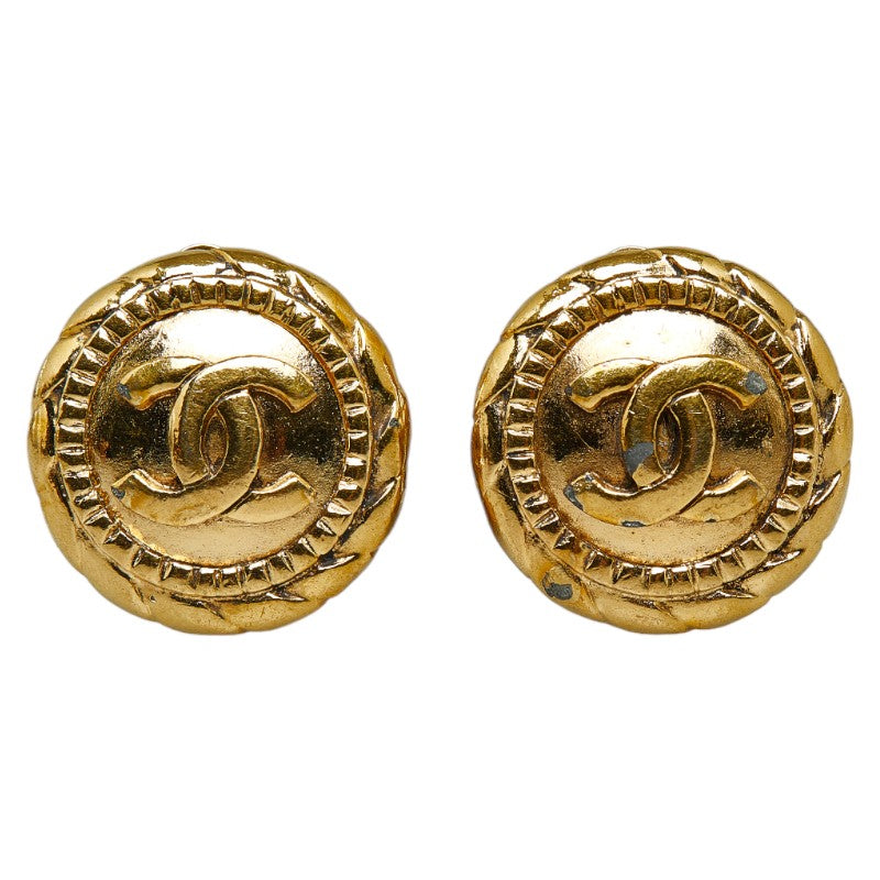 Chanel CC Clip On Earrings Metal Earrings in Good condition