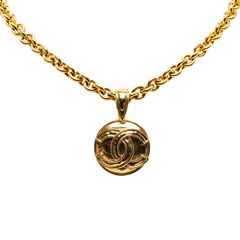 Chanel Vintage Coco Mark Necklace Gold Plated in Very Good Condition