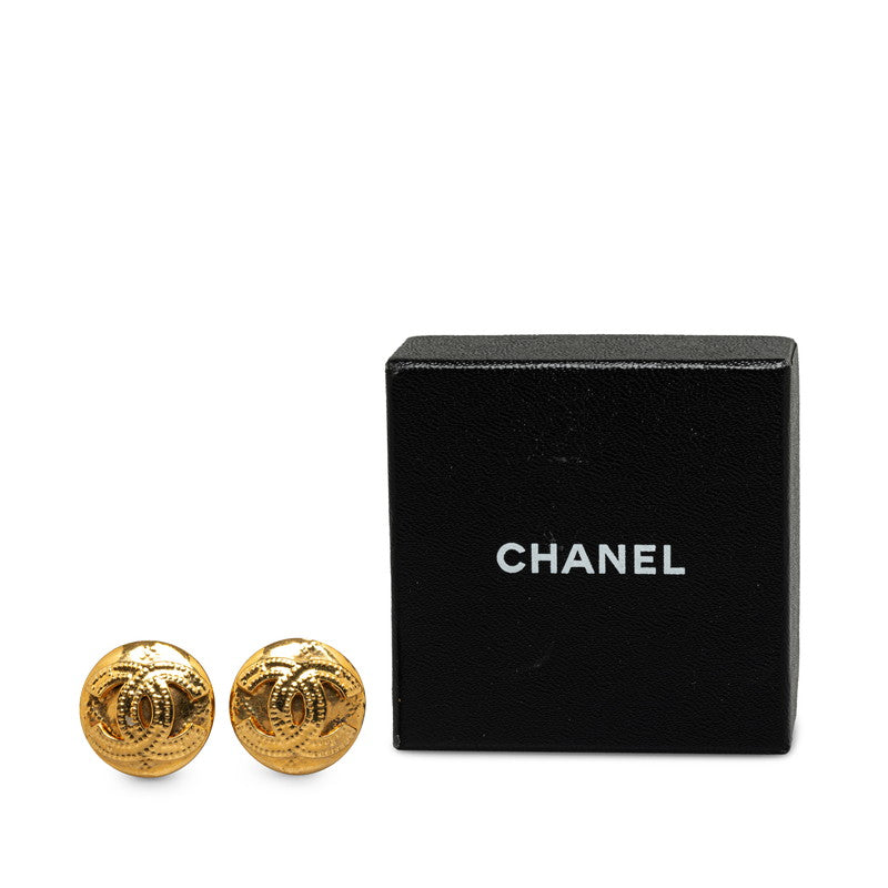 Chanel Vintage Coco Mark Earrings Gold